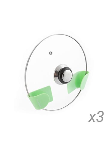 InnovaGoods Uchwyty (3 szt.) w kolorze szaro-zielonym na pokrywki - 4,5 x 5 x 8,5 cm
