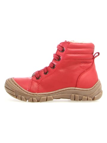 Naturino Leren boots "Radar" rood