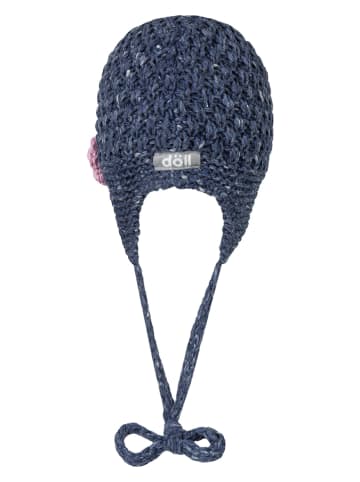 Döll Strickmütze in Dunkelblau/ Rosa