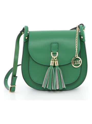 Mia Tomazzi Skórzana torebka "Farsaglia" w kolorze zielonym - 22 x 21 x 8 cm