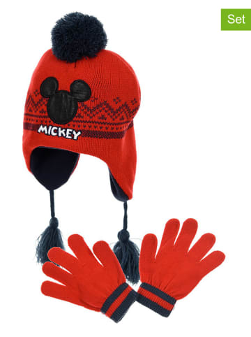 Disney Mickey Mouse 2tlg. Winteraccessoires-Set "Mickey Mouse" in Rot
