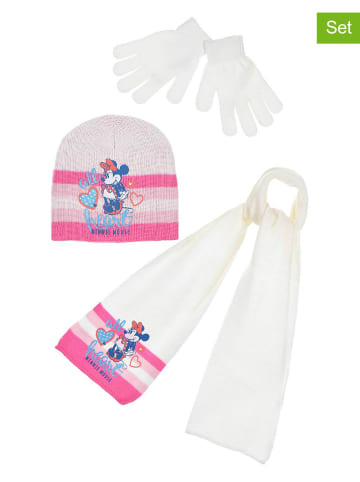 Disney Minnie Mouse 3tlg. Winteraccessoires-Set "Minnie Mouse" in Weiß