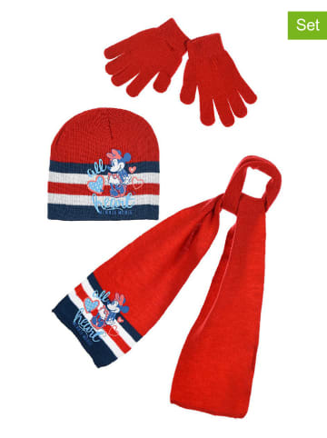 Disney Minnie Mouse 3tlg. Winteraccessoires-Set "Minnie Mouse" in Rot