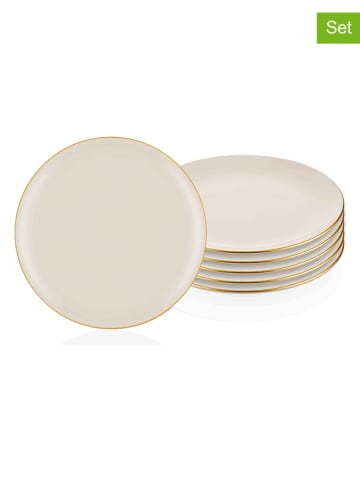Hermia 6er-Set: Dessertteller in Creme - Ø 19 cm