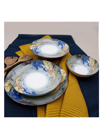Violeta Home 24tlg. Kombiservice in Blau/ Gold