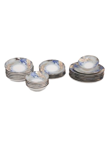 Violeta Home 24tlg. Kombiservice in Blau/ Gold