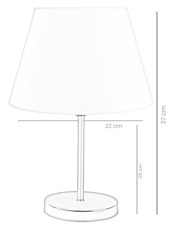 ABERTO DESIGN Tafellamp wit/goudkleurig - (H)37 x Ø 22 cm