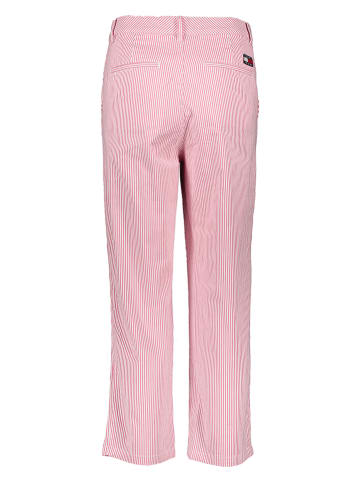 Tommy Hilfiger Spodnie w kolorze jasnoróżowo-białym