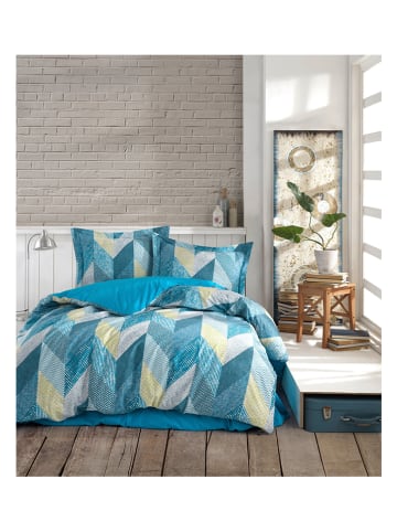 Colorful Cotton Komplet pościeli renforcé "Anatolia" w kolorze niebiesko-białym