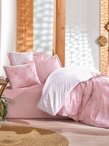 Colorful Cotton Dwustronny komplet pościeli renforcé "Best" w kolorze pudrowym ze wzorem