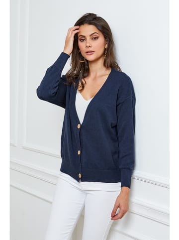 So Cachemire Vest "Gino" donkerblauw