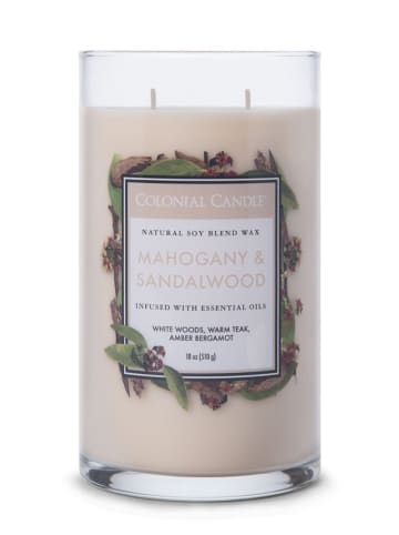 Colonial Candle Geurkaars "Mahogany & Sandalwood" beige - 510 g