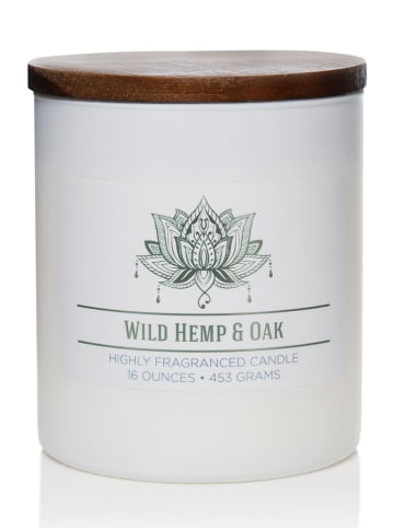 Colonial Candle Geurkaars "Wild Hemp & Oak" wit - 453 g