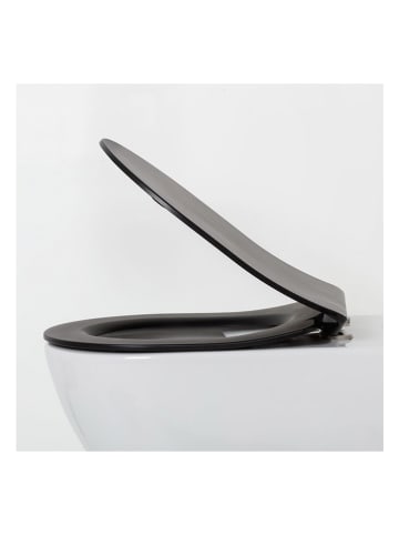 Tiger Toiletbril met softclose "Stax" zwart - (L)43 x (B)36,5 cm