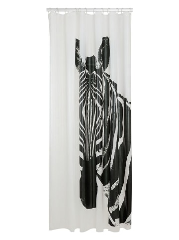 Sealskin Douchegordijn "Zebra" wit/zwart - (L)200 x (B)180 cm