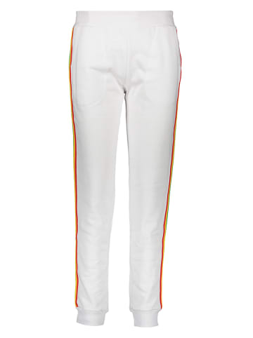 LASCANA Spodnie dresowe "Rainbow" w kolorze białym