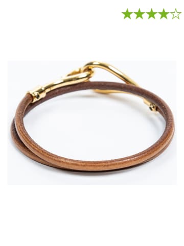 Hermès Skórzana bransoletka w kolorze brązowym