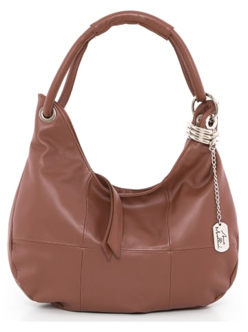 Anna Morellini Leren schoudertas lichtbruin - (B)38 x (H)34 x (D)10 cm