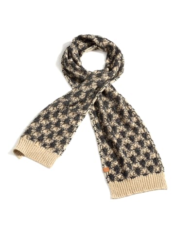 MGO leisure wear Wollen sjaal "Spiddy" beige/zwart - (L)122 x (B)33 cm