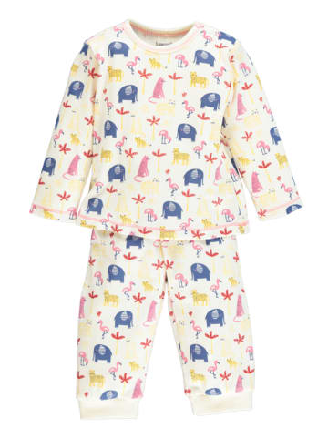 Lamino Pyjama "Safari" in Creme/ Bunt