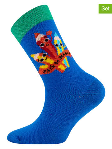ewers 2-delige set: sokken blauw/rood