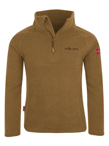 Trollkids Fleece trui "Rondane" lichtbruin