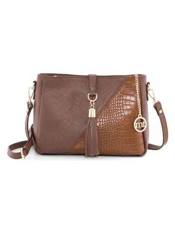 Mia Tomazzi Leder-Umhängetasche "Durazzo" in Braun - (B)23 x (H)19 x (T)9 cm