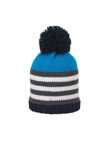Sterntaler® Strickmütze in Blau/ Dunkelblau/ Grau