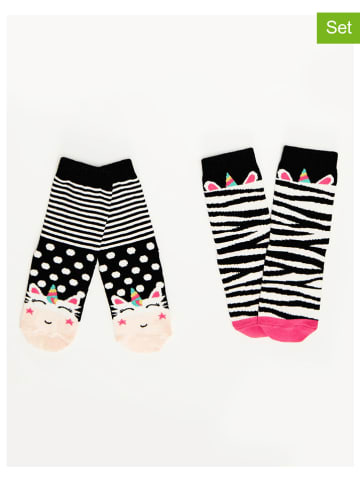 Denokids 2er-Set: Socken "Zebra" in Schwarz/ Weiß