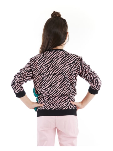 Denokids Bluza "Zebra" w kolorze czarno-jasnoróżowym