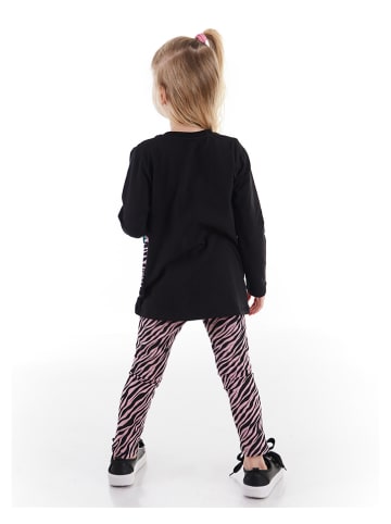 Denokids 2-delige outfit "Cute Zebra" zwart/lichtroze