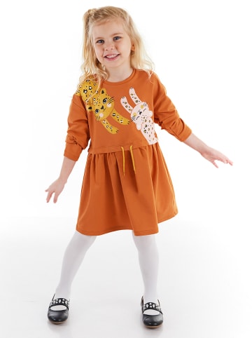 Deno Kids Sukienka "2 Leos" w kolorze pomarańczowym