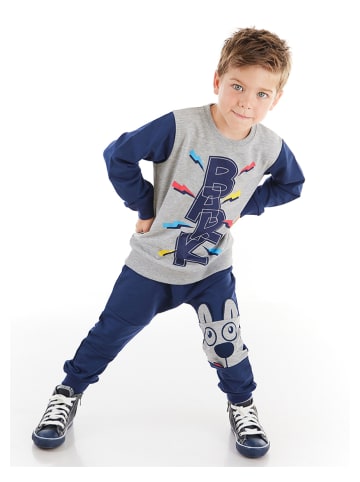 Deno Kids 2tlg. Outfit "Barck" in Grau/ Dunkelblau