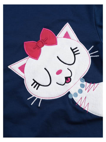 Denokids 2-częściowy zestaw "Cute Cat" w kolorze jasnoróżowo-granatowym