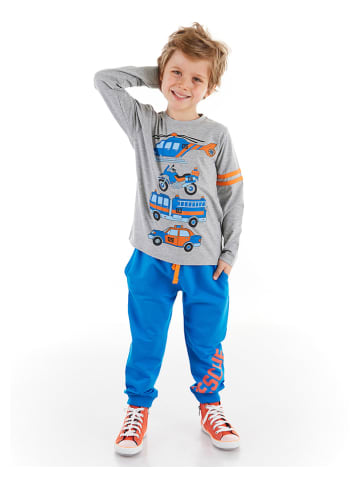 Denokids 2-delige outfit "Team" blauw/grijs