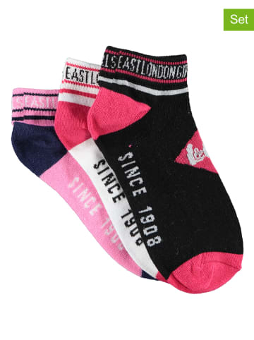 Lee Cooper 3er-Set: Socken in Pink/ Rosa/ Schwarz