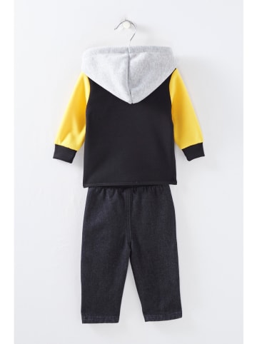 Lee Cooper 2-delige outfit antraciet/geel