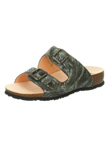 Think! Leder-Pantoletten "Julia" in Oliv