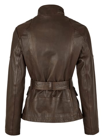 7eleven Skórzana kurtka w kolorze brązowym