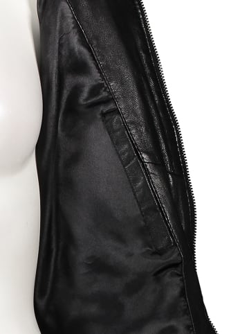 7eleven Skórzana kurtka "Leika" w kolorze czarnym