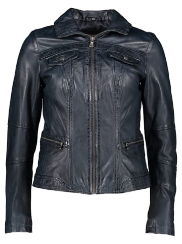 7eleven Lederjacke "Mona" in Dunkelblau