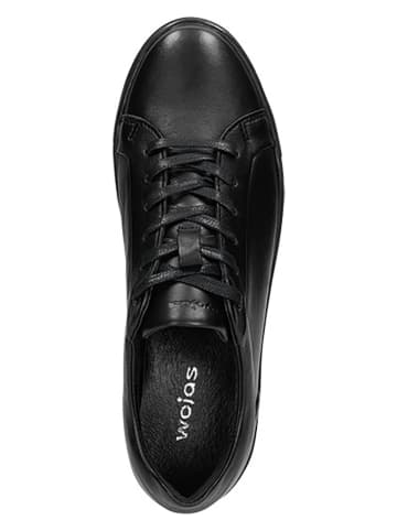 Wojas Leder-Sneakers in Schwarz