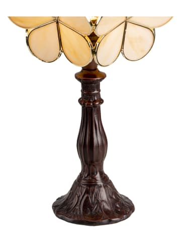 LumiLamp Tischleuchte in Creme/ Braun - (H)38 cm