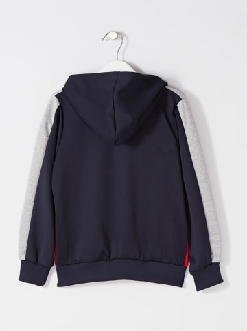 Little elevenparis. Sweatvest donkerblauw/rood