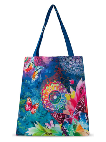 Hip Shopper bag "Parada" w kolorze niebieskim ze wzorem - 45 x 40 cm