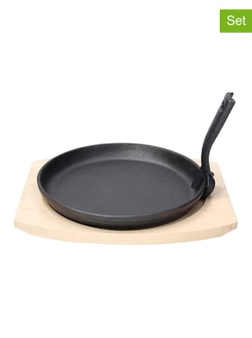 Tognana 2-delige set: pan met onderzetter zwart/naturel