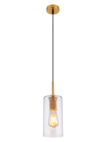 Globo lighting Hanglamp "Adara" messingkleurig/transparant - Ø 12 cm
