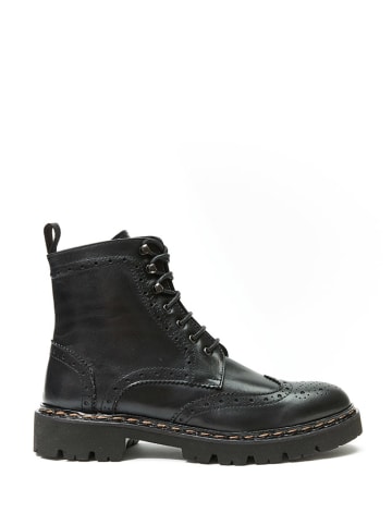 British Passport Leder-Boots in Schwarz