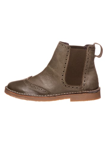 kmins woman Leren chelseaboots kaki