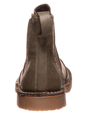 kmins woman Leren chelseaboots kaki
